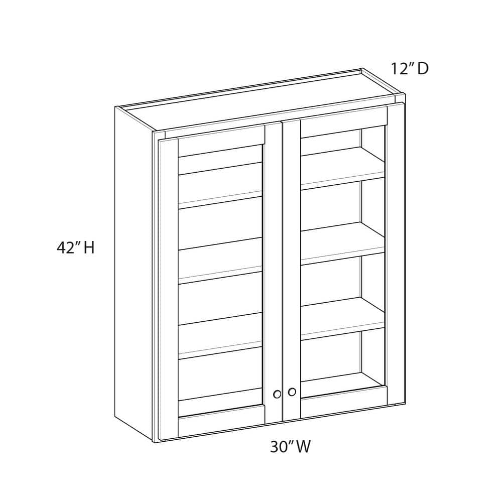 Norfolk Shaker 30 in. W x 42 in. H x 12 in. D in Painted White Plywood Asse