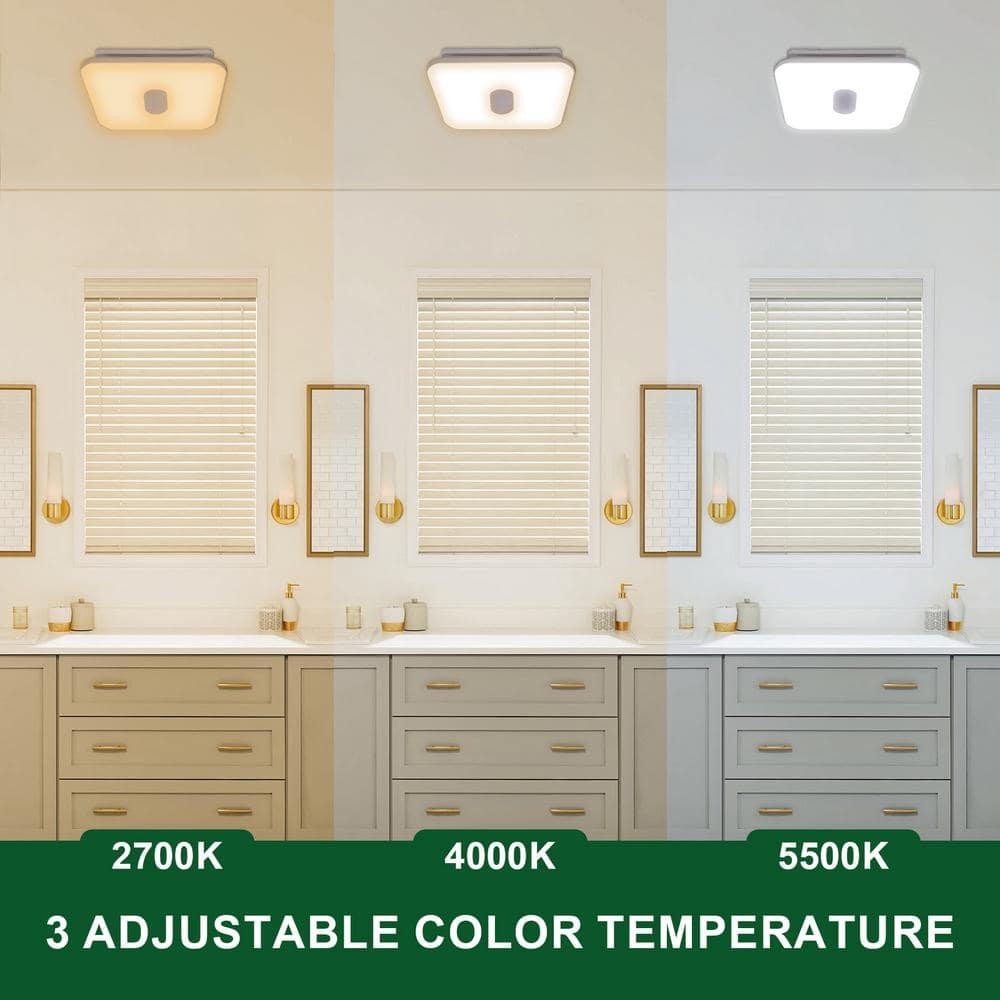 White Energy Star Ceiling Mount Bathroom Exhaust Fan with Light