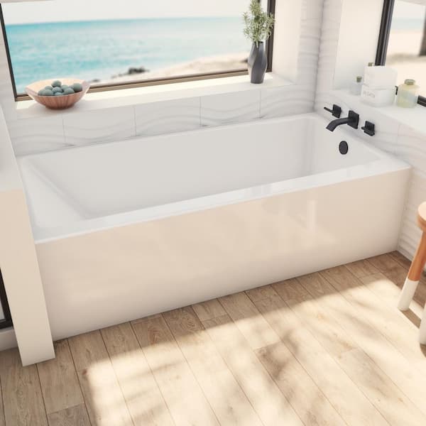 Aquatic Carson 60 in. x 30 in. Soaking Bathtub with Right Drain in 