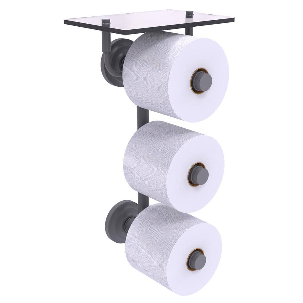 Que New Collection Wall Mounted Toilet Paper Holder in Matte Gray with Glass Shelf price history on PriceWatchPro