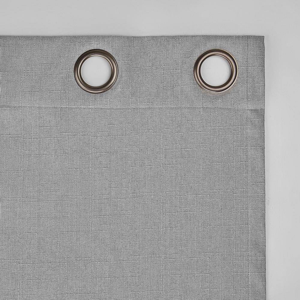Sterling Gray Polyester Blackout Grommet Curtain Panel