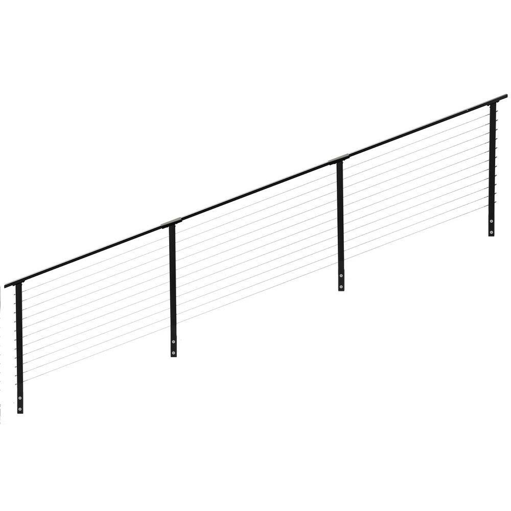 Reviews for CityPost 18 ft. x 36 in. Black Stair Cable Railing, Face ...