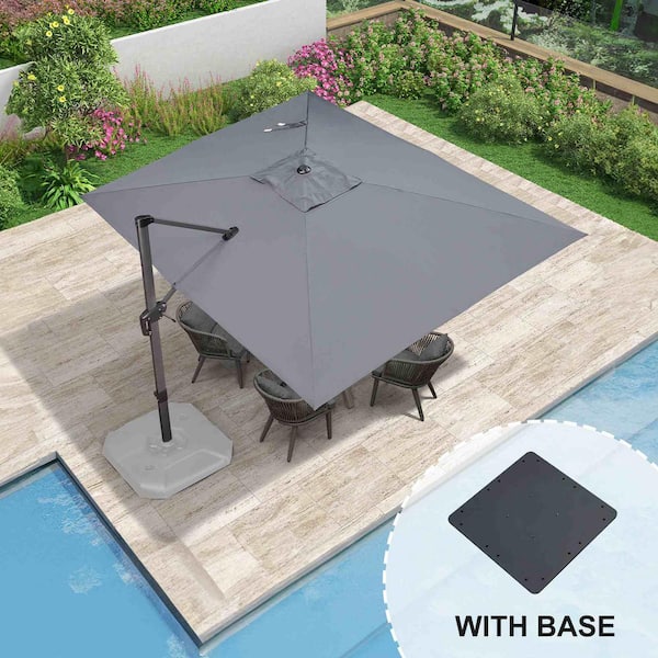 iron patio table with umbrella Aoodor Dining For 6 People, 59