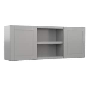 Richmond Vesuvius Gray Plywood Shaker Stock Ready to Assemble Wall Kitchen Cabinet Sft Cls 60 in W x 12 in D x 23 in H