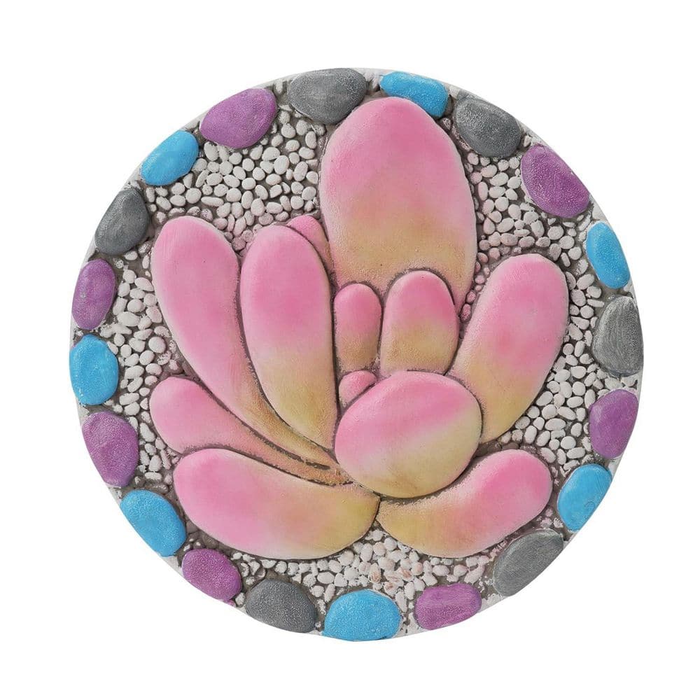 10 in. x 10 in. Round Purple Cement Paver (1 Piece) L0G5PRLS1T