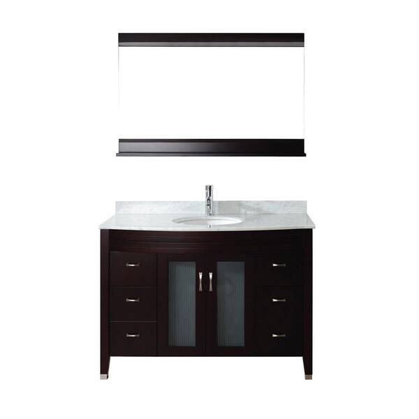 Studio Bathe Alba 48 in. Vanity in Chai with Marble Vanity Top in Chai and Mirror