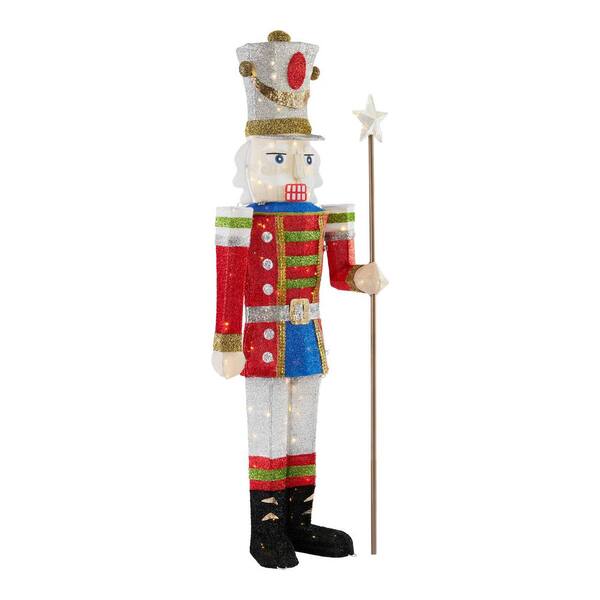 home accents holiday 9 ft warm white led nutcracker