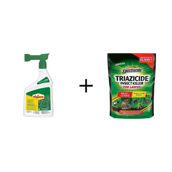 32 oz. Weed and Feed 7,500 sq. ft. and 10 lb. Triazicide Lawn Insect Killer Combo