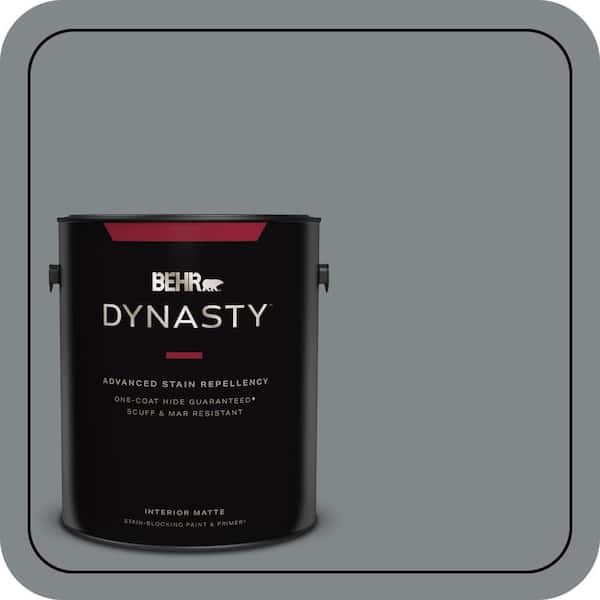 BEHR DYNASTY 1 gal. #N500-5 Magnetic Gray color One-Coat Hide Matte Interior Stain-Blocking Paint & Primer