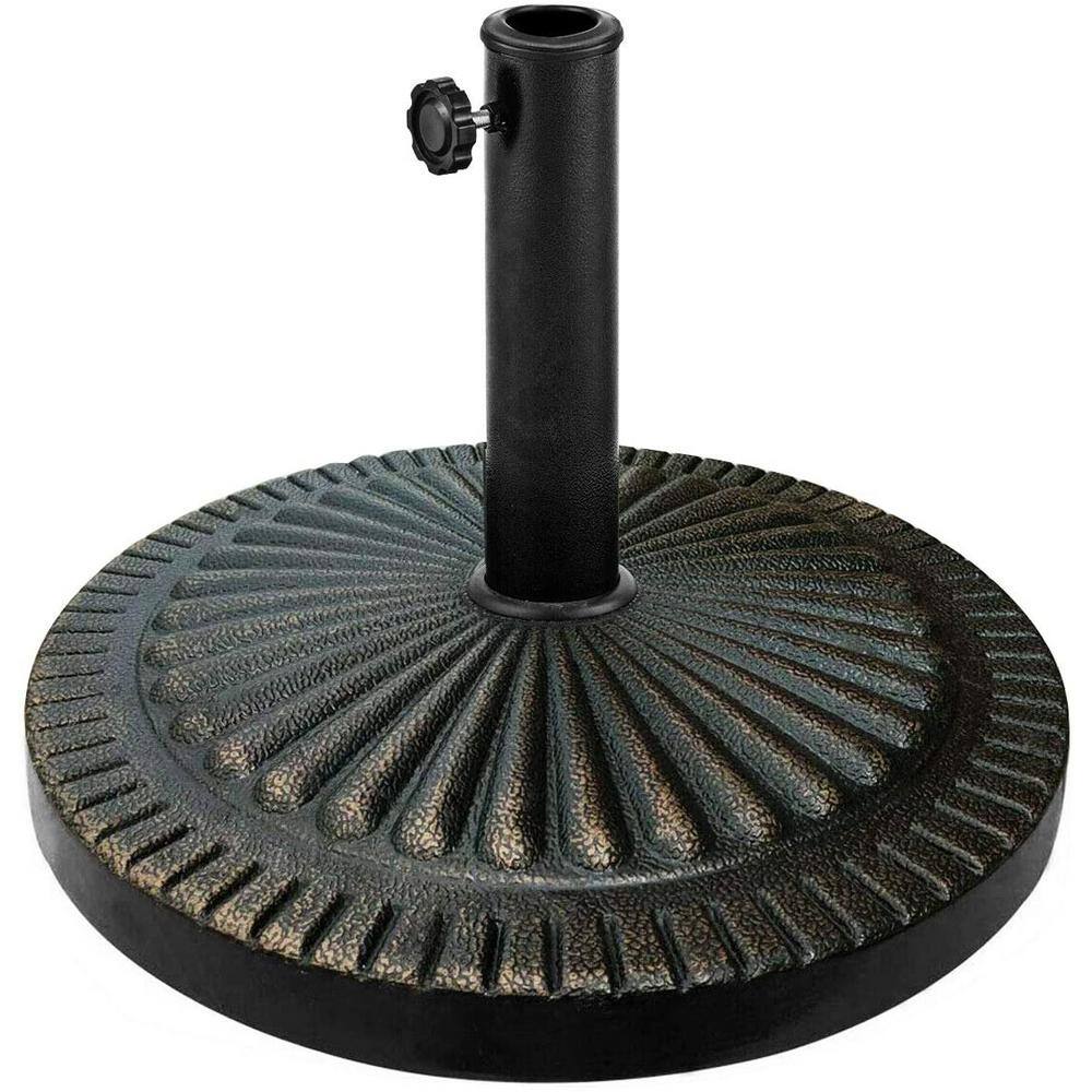 SUGIFT 31.5 lbs. Outdoor Patio Umbrella Base in Antique Bronze ...