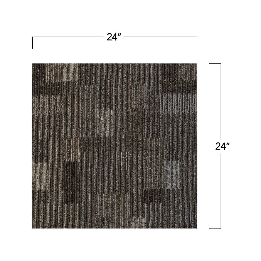 Mohawk Basics 24" x 24" Coffee Low Pile Carpet Tile
