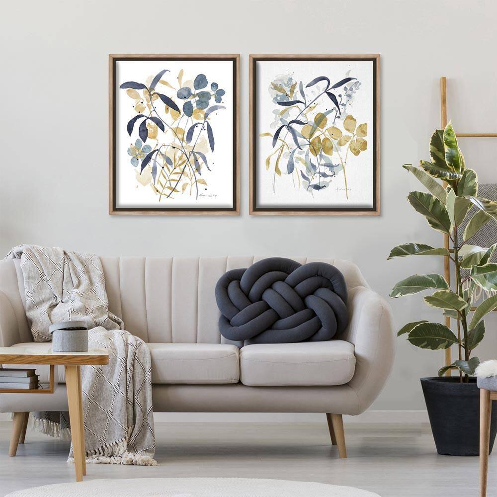 Whimsy Watercolor Botanicals by Krinlox 2 Piece Brown Floater Frame Nature Graphic Art Print 31 in. x 25 in. price history on PriceWatchPro
