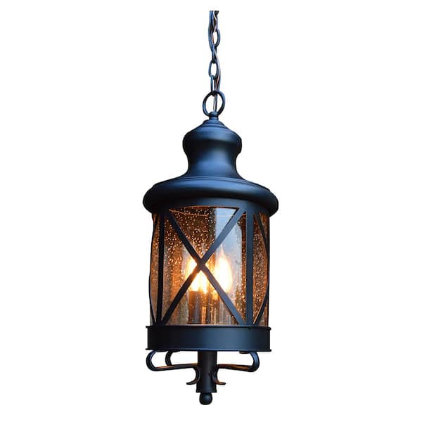Unbranded Anthoneth Black Dusk to Dawn Outdoor Hardwired Lantern Sconce