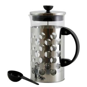 Polka Dot Brew 4-Cup Silver Coffee Press with Scoop