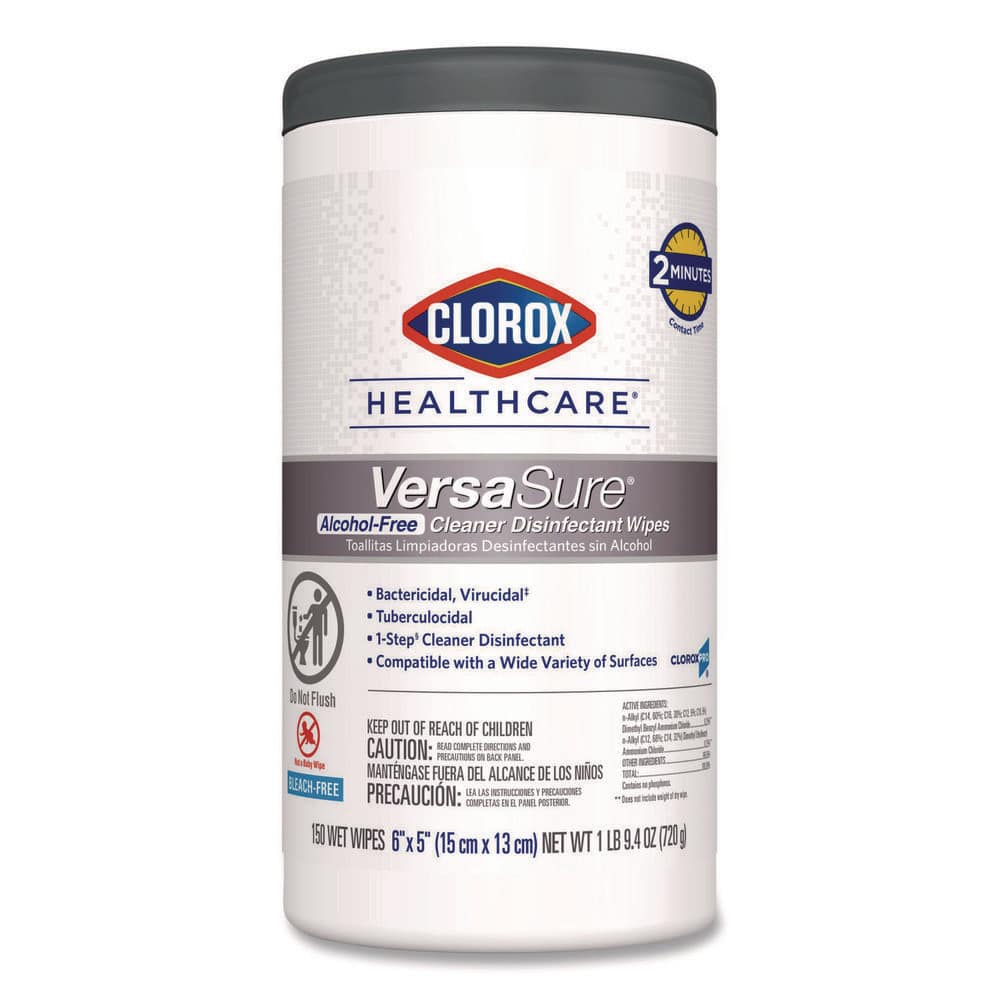 Versasure Cleaner Disinfectant Wipes  1-Ply  6 3/4  X 8   White  150/Can  6 Can/Ct