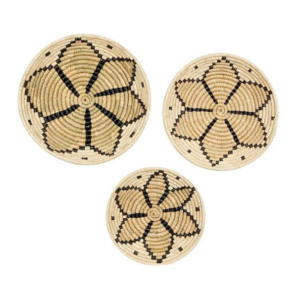 Litton Lane Bohemian Wood Brown Wall Decor (Set of 3)