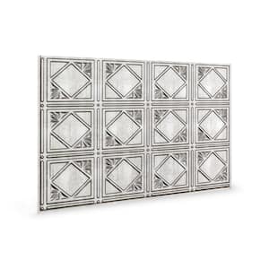 18.5'' x 24.3'' Artnouvo Decorative 3D PVC Backsplash Panels in Crosshatch Silver 1-Piece