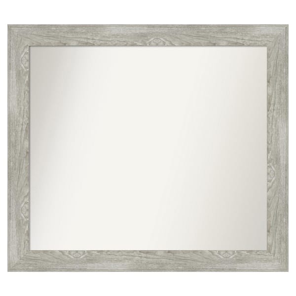 Amanti Art Dove Greywash 42 in. x 37 in. Custom Non-Beveled Distressed Recyled Polystyrene Bathroom Vanity Wall Mirror