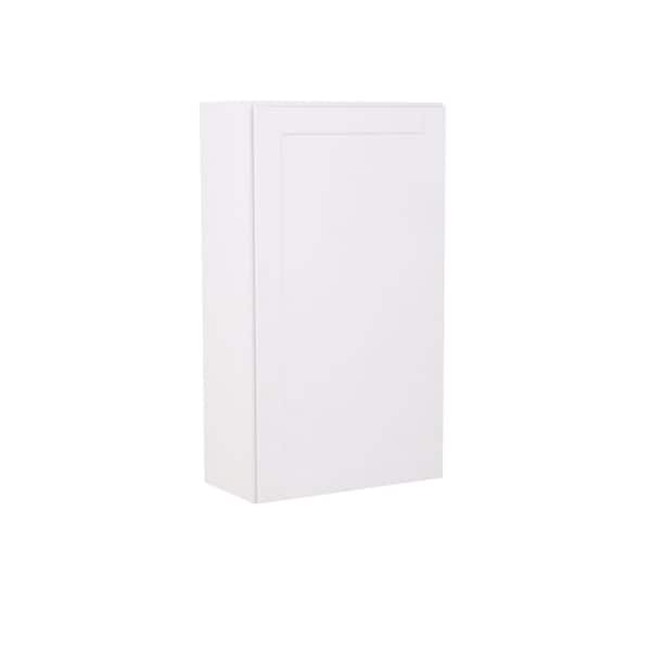 Shaker 24 in. W x 12 in. D x 42 in. H Assembled Wall Cabinet in Satin White