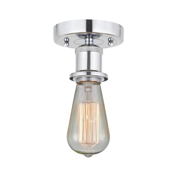Innovations Bare Bulb 2 in. 1-Light Industrial Polished Chrome Flush Mount