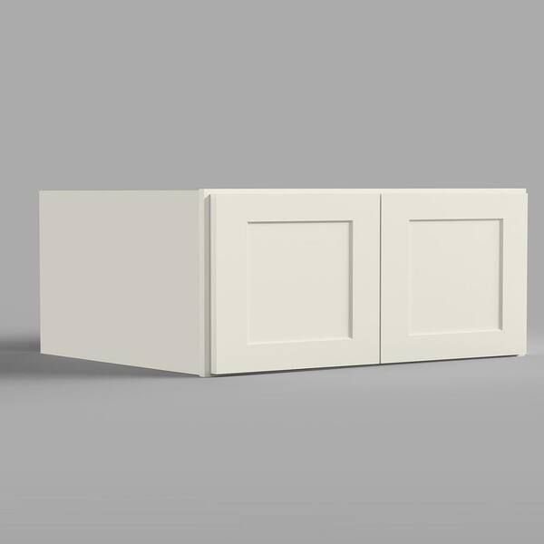 36 in. W x 24 in. D x 18 in. H in Antique White Plywood Ready to Assemble Kitchen Wall Cabinets with 2-Doors