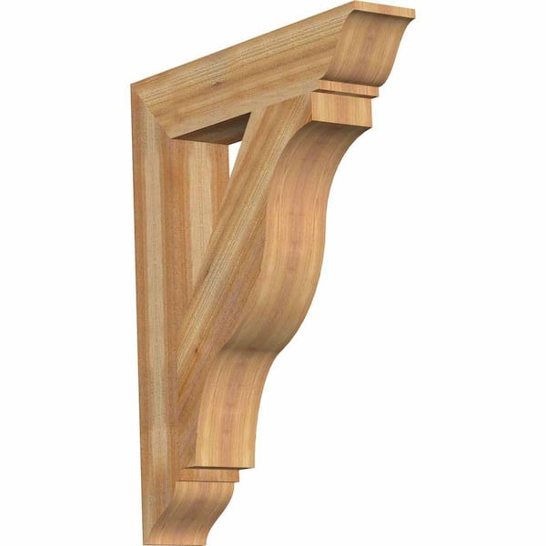 Ekena Millwork 6 in. x 40 in. x 32 in. Western Red Cedar Funston Traditional Rough Sawn Bracket
