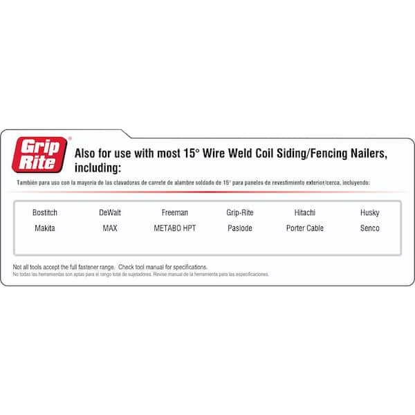 Grip-Rite 2 in. x 0.092 in. 15 Deg. Wire Collated Hot Galvanized