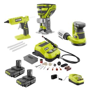 ONE+ 18V Cordless 4-Tool Hobby Compact Kit with (2) 1.5 Ah Batteries and Charger