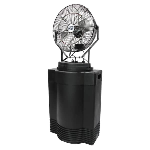 18 in. 3-Speed Portable Mid-Pressure Cooling Misting Personal Fan in Black with 40 Gal. Water Tank