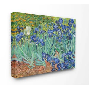 "Flower Field Blue Green Van Gogh Classical Painting" by Vincent Van Gogh Canvas Home Wall Art 30 in. x 24 in.