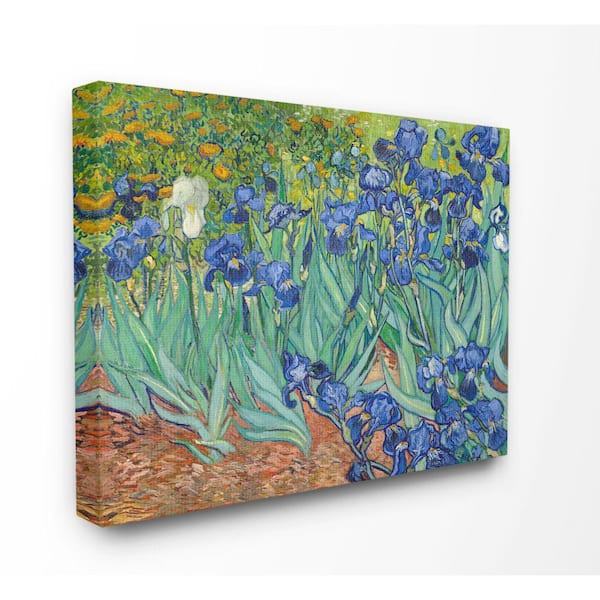 "Flower Field Blue Green Van Gogh Classical Painting" by Vincent Van Gogh Canvas Home wall Art 40 in. x 30 in.