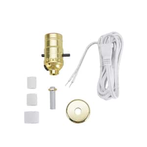 Polished Brass Make-A-Bottle Lamp Push Through Socket Kit (1-Pack)