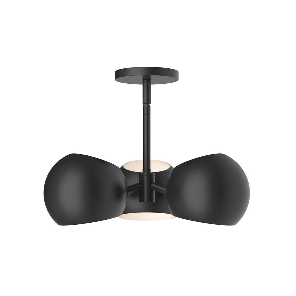 Willow 3-Light Matte Black Glass Pendant