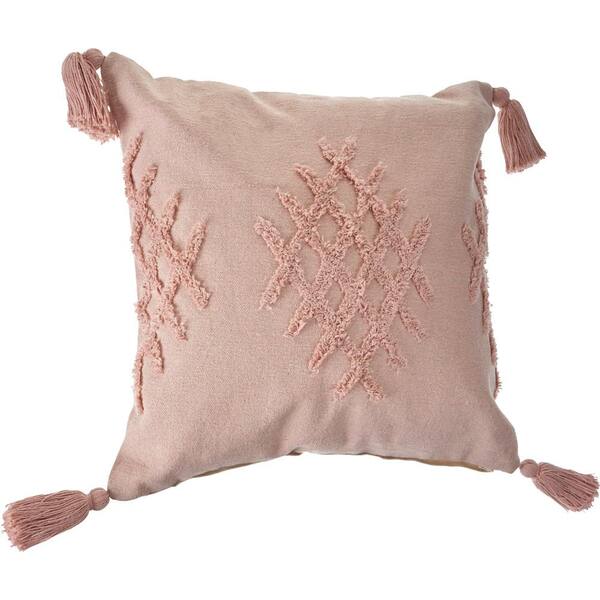 pink embroidered cushion