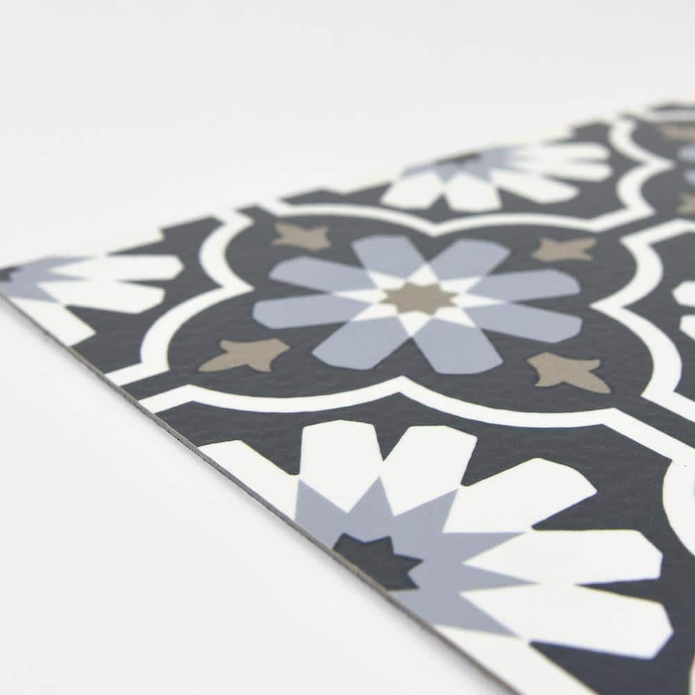 Sevilla Moroccan Slate and White Peel & Stick Vinyl Floor Tiles