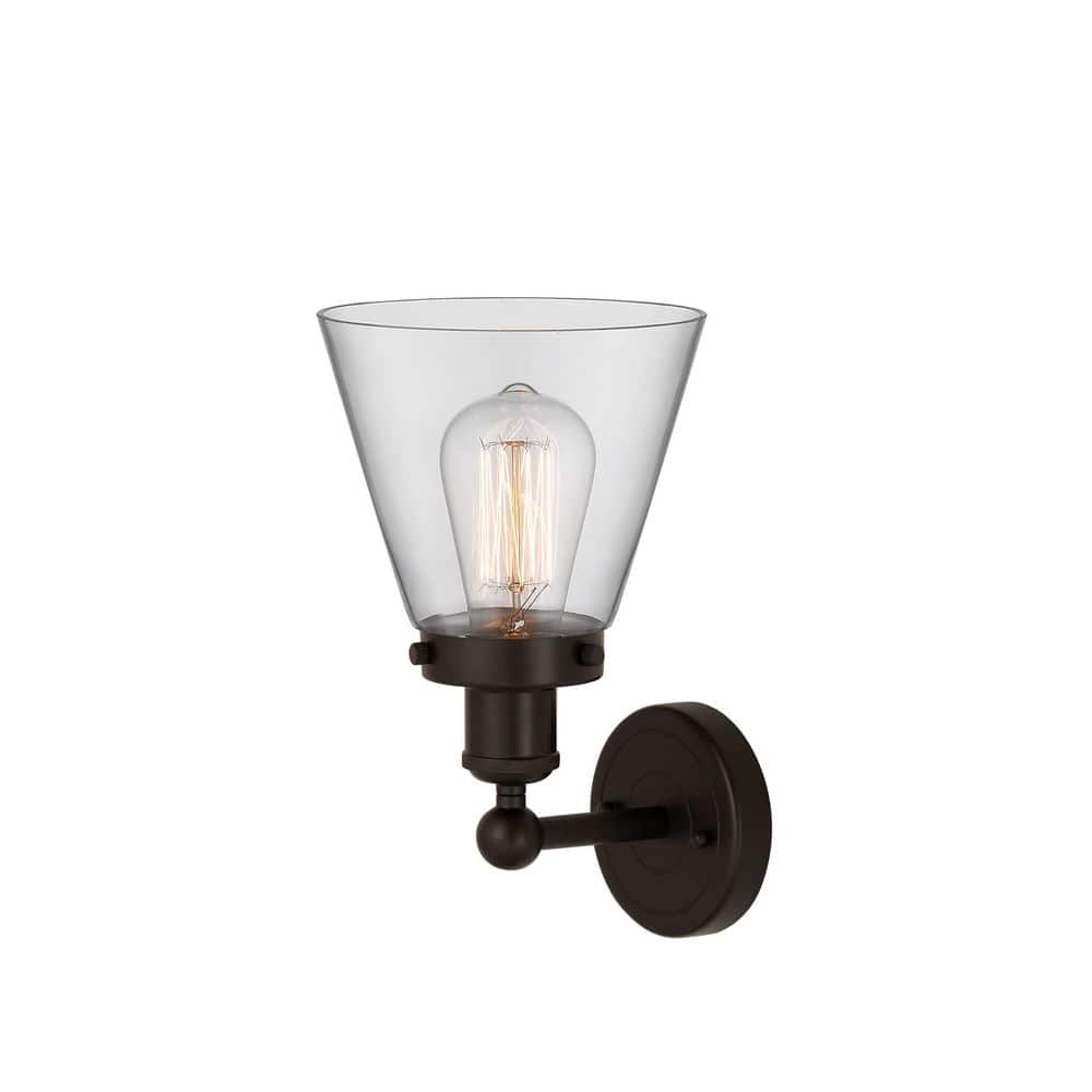 Cone 1-Light Oil Rubbed Bronze Wall Sconce with Clear Glass Shade price history on PriceWatchPro