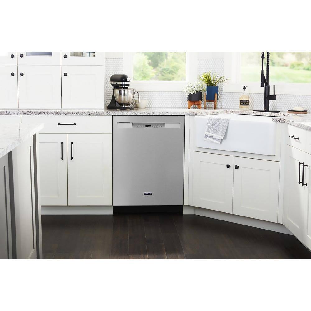Fingerprint Resistant Stainless Steel Tub Dishwasher with Dual Power Filtration