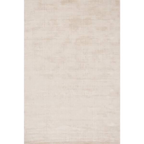 Alva Hand Loom Knotted Viscose Sand 5 ft. x 8 ft. Indoor Area Rug