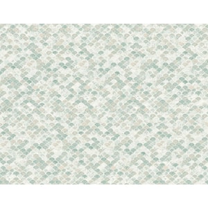 60.75 sq. ft. Metallic Pistachio Ridley Scales Paper Unpasted Wallpaper Roll