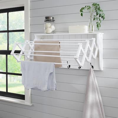 Hastings Home Bamboo Wooden Clothes Drying Rack - 9948935