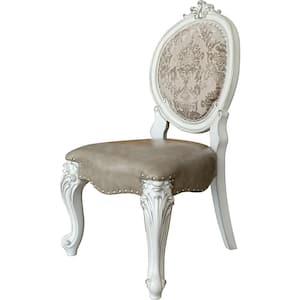 Versailles Bone White Leatherette Side Chair Set of 2