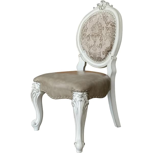 Acme Furniture Versailles Bone White Leatherette Side Chair Set of 2