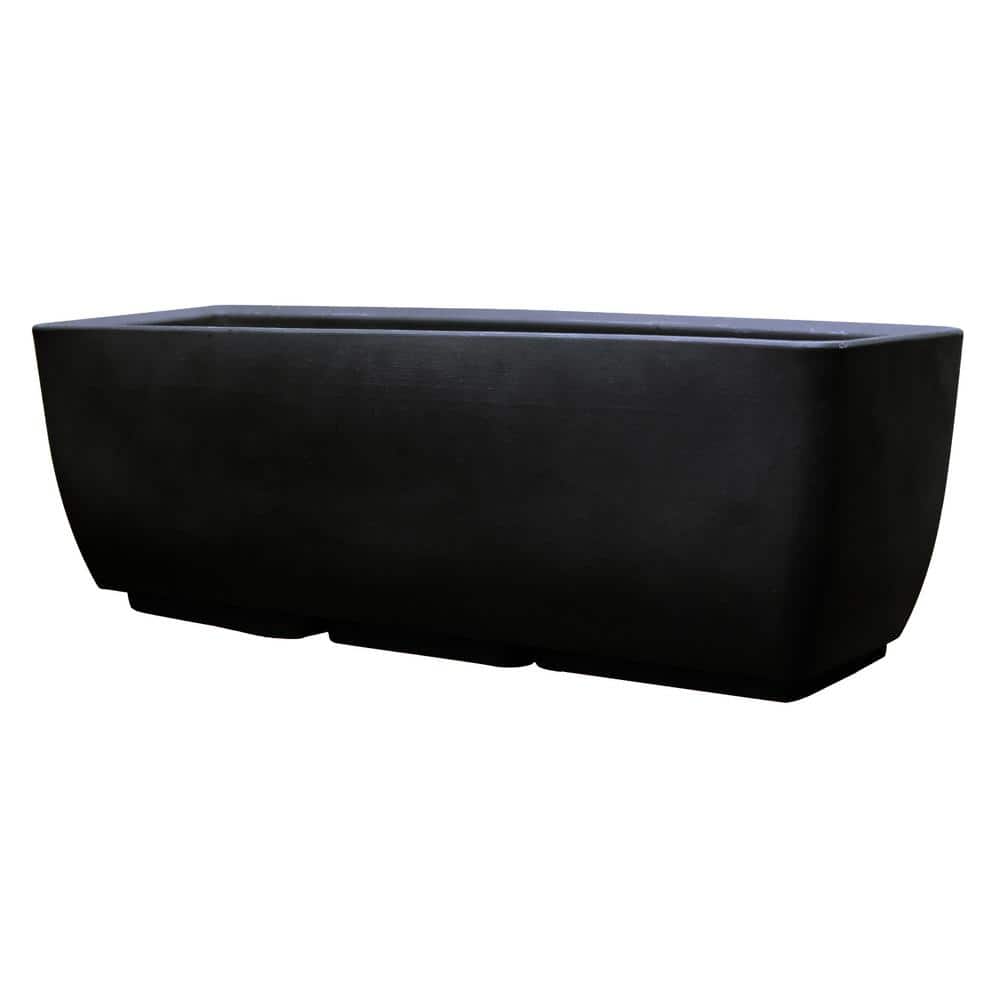 Black Rectangular Polyethylene Indoor/Outdoor Planter
