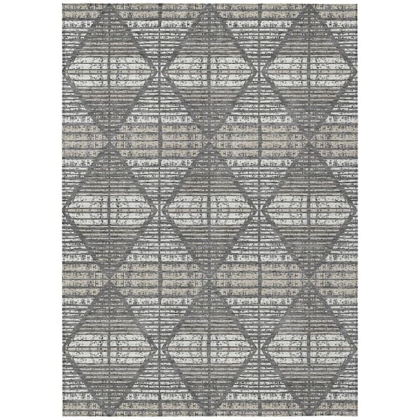 Chantille Machine Washable Indoor/Outdoor Abstract ACN2672 Gray 10 ft. x 14 ft. Area Rug