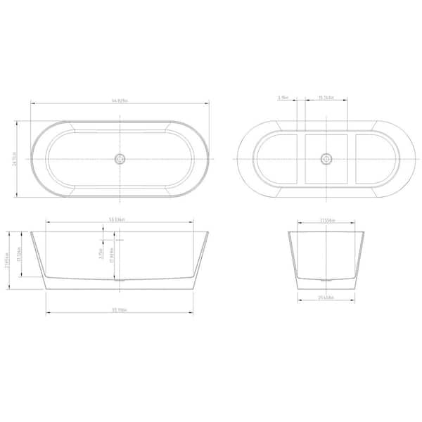 67 in. Matte Black Fiberglass Non-Whirlpool Bathtub with Tub Filler Combo - Modern Flat Bottom Stand Alone Tub 67 in. Matte Black Fiberglass Non-Whirlpool Bathtub with Tub Filler Combo - Modern Flat Bottom Stand Alone Tub
