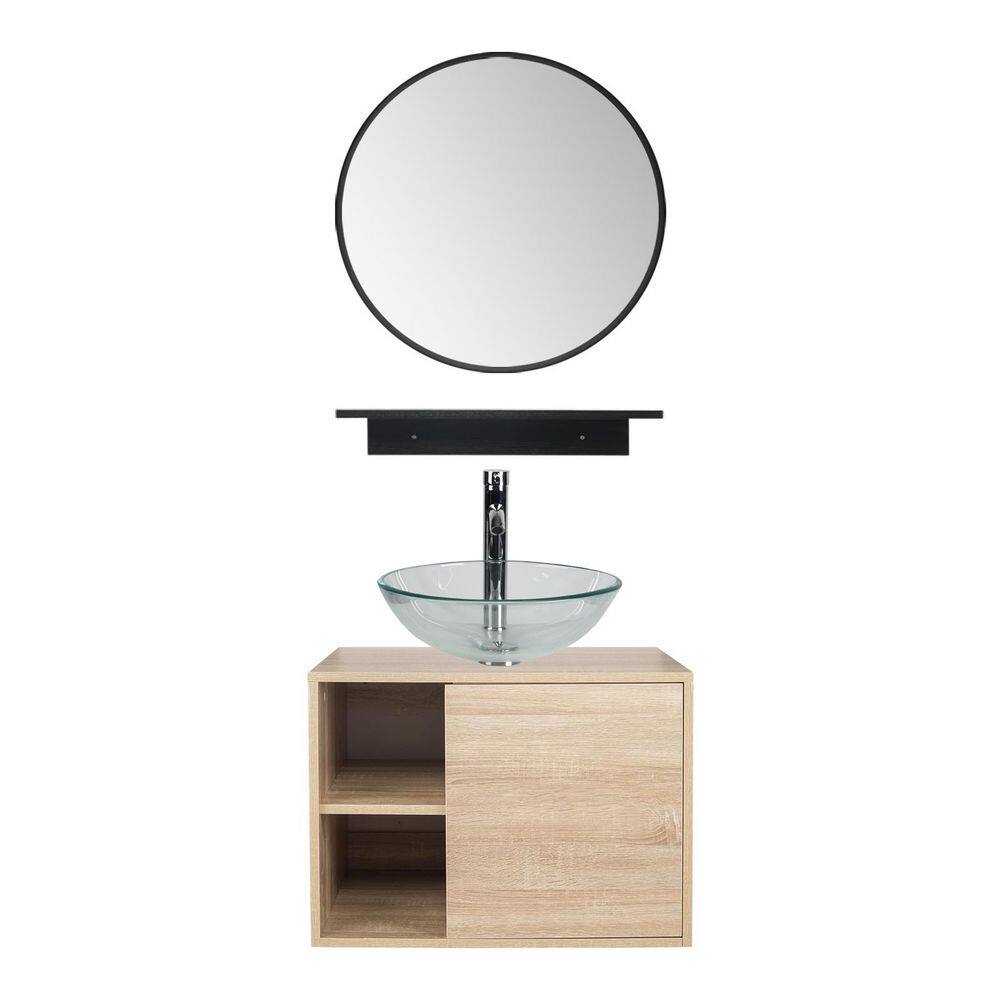 24 in. W x 20 in. D x 32 in. H Single Sink Gray Bath Vanity with Silver Solid Surface Top Sink and Mirror price history on PriceWatchPro