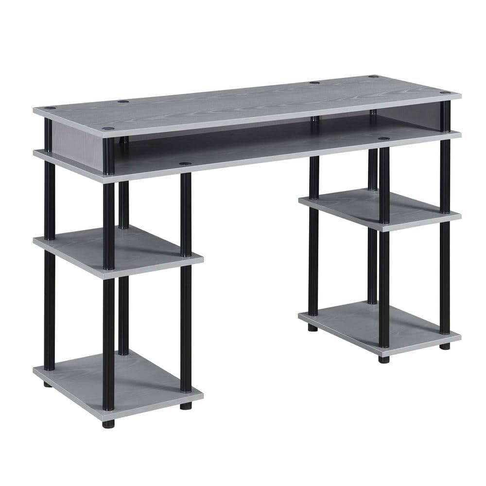 Modern Gray & Black No-Tools 48" Student Desk with Storage
