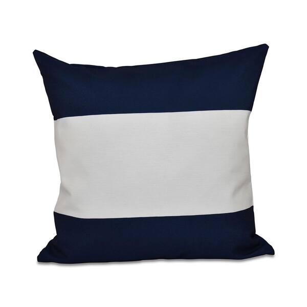 navy striped throw pillow