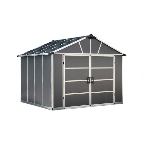 Yukon 11 ft. x 9 ft. Dark Gray Garage Shed