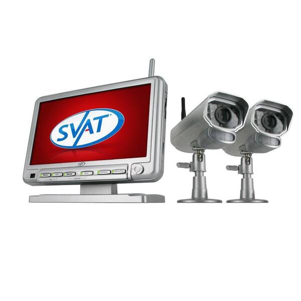 SVAT Digital Wireless DVR Security System with 7 in. LCD Monitor and 2 Long Range Night Vision Cameras